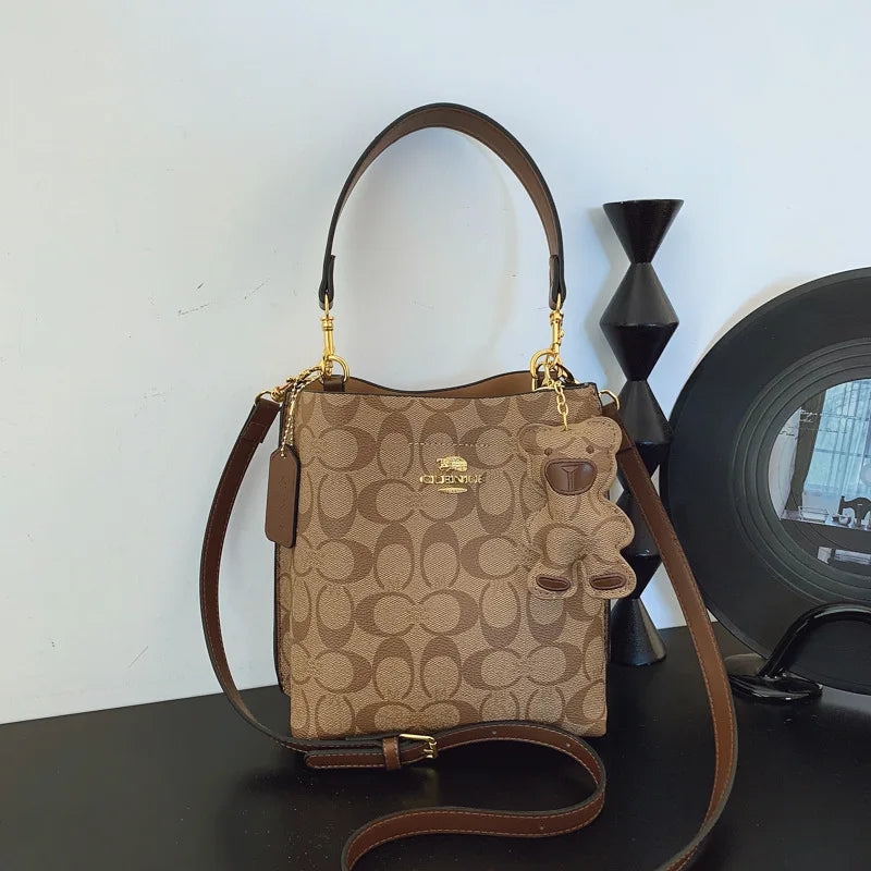 Medium PU Bucket Crossbody Bag