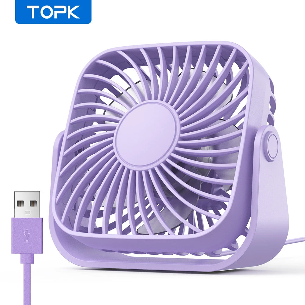 TOPK 4Inch USB Mini Portable Fan for Camping