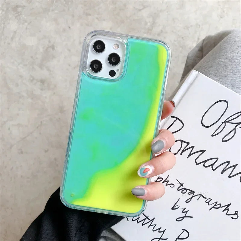 Moving Sand Luminous Phone Case For iPhone