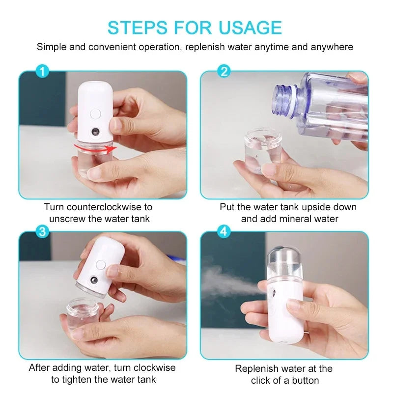 Portable Nano Mist Facial Steamer