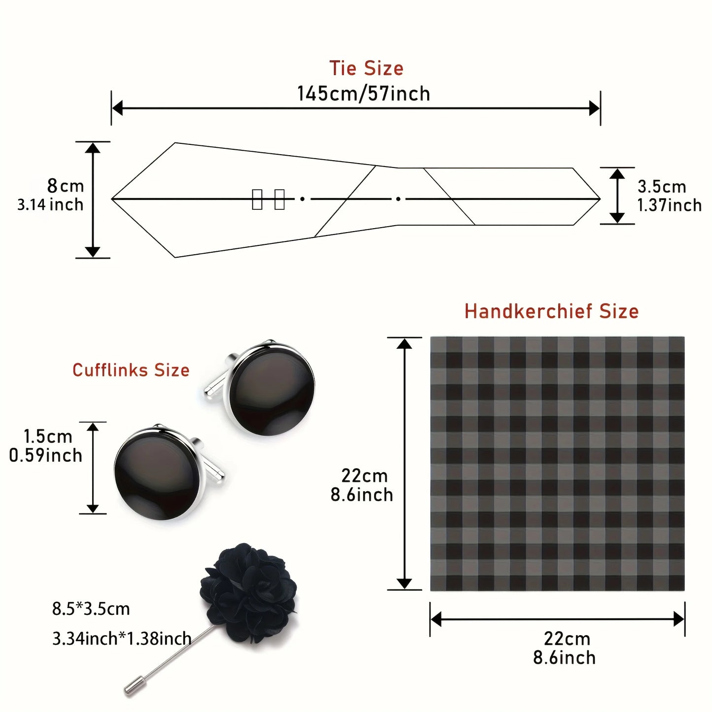 8cm Wide Tie Set