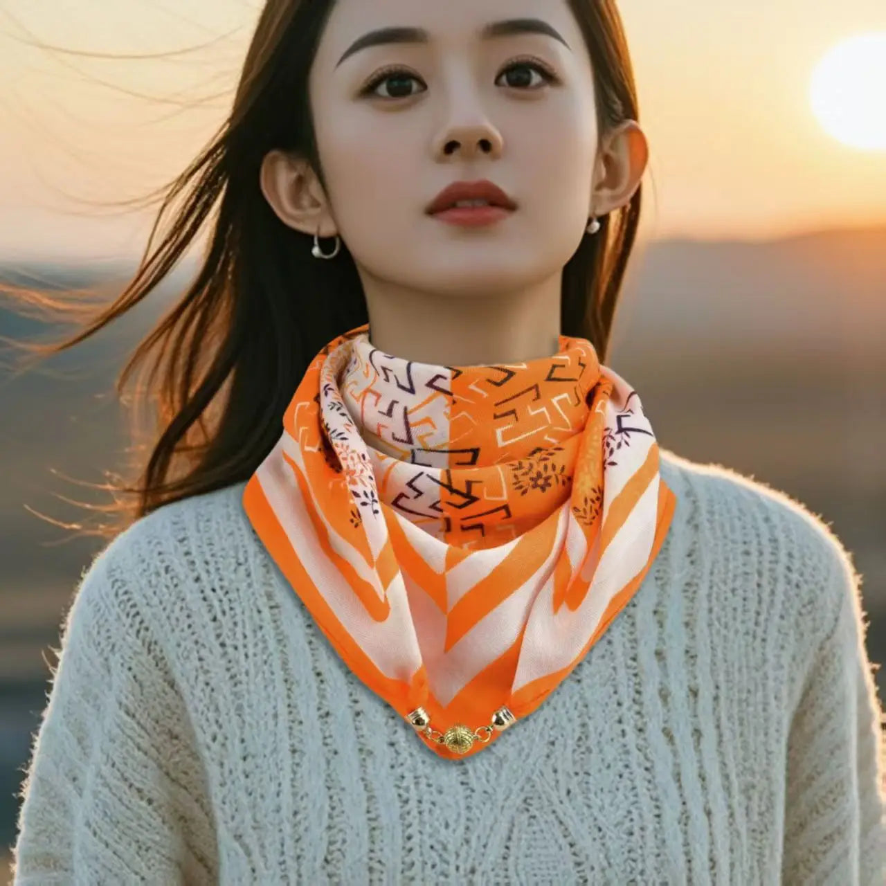 Luxury Design Magnetic Square Scarf