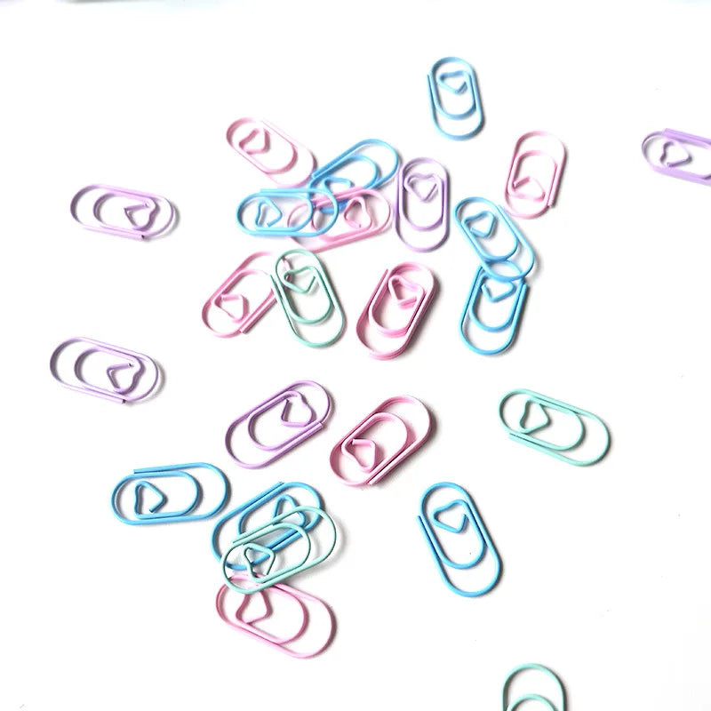Heart-Shaped Metal Paper Clip Set