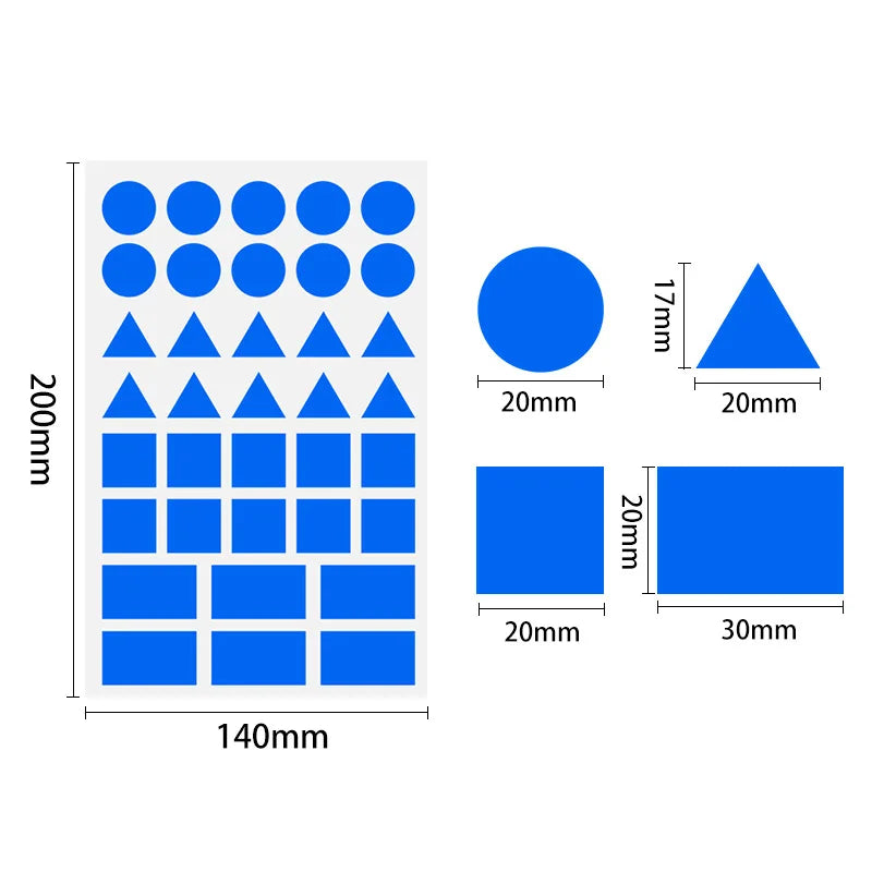 360-1080pcs Colored Triangles Rectangular Dot Stickers for Kids