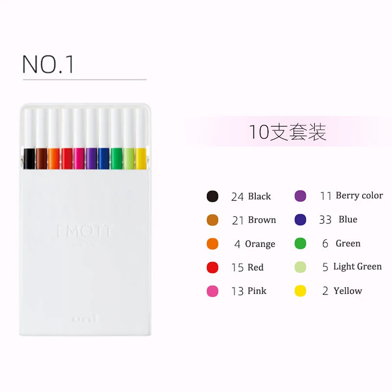 5pc Uni EMOTT Fiber Marker Pen water-based