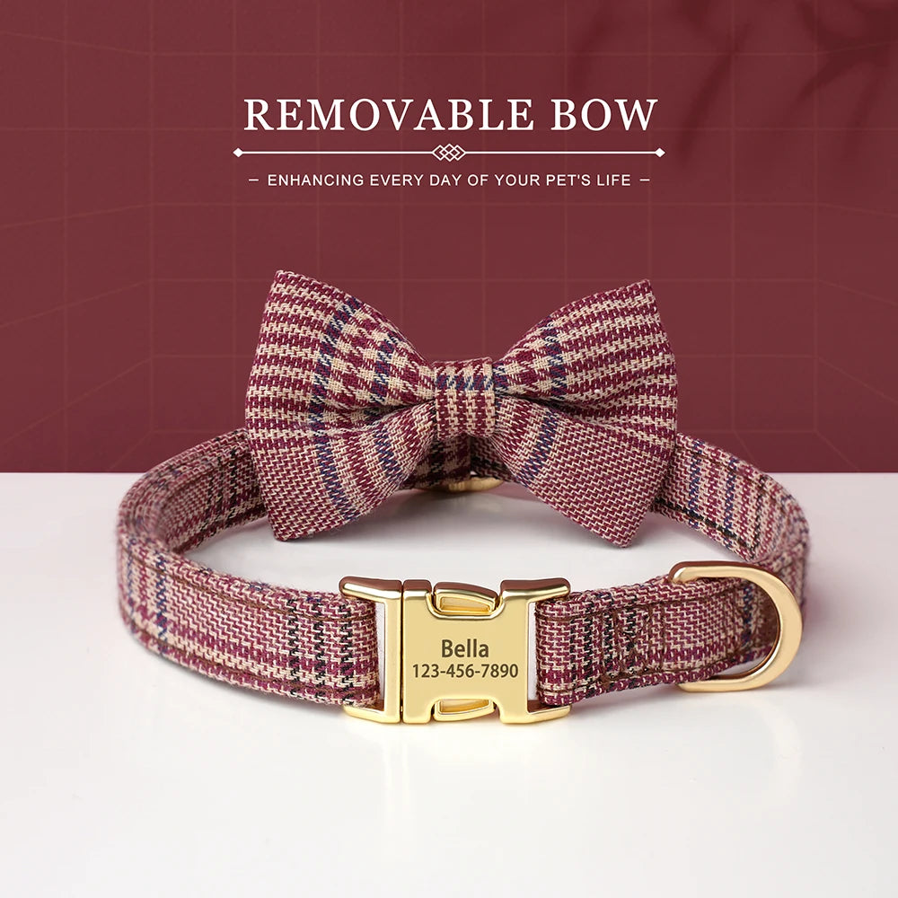 Custom Nylon Dog Collar with Bowknot