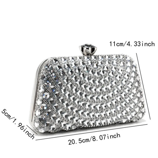 Rhinestone Frame Clutch Bag