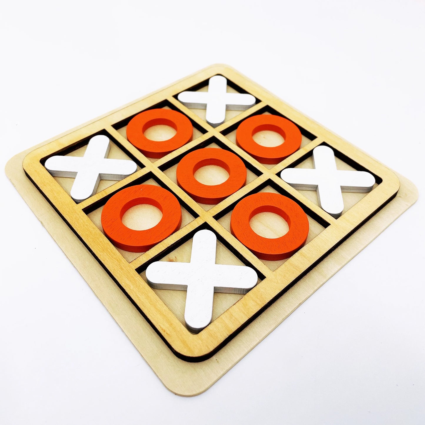 Solid Wooden Tic Tac Toe Board Game