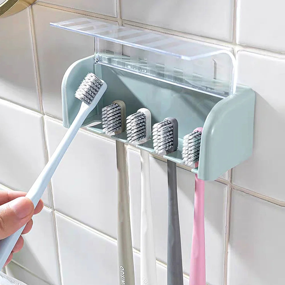 Bathroom Wallmount Toothbrush Holder with Cover