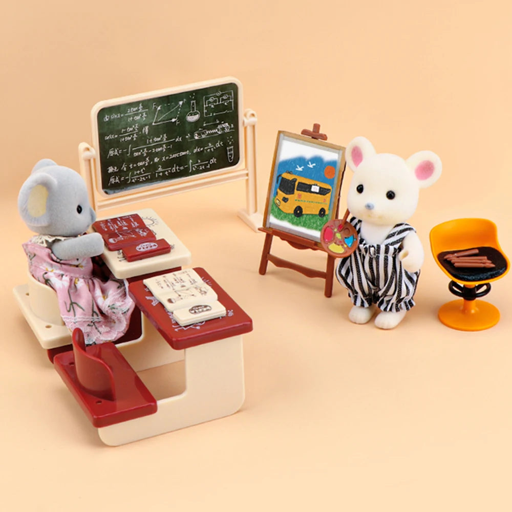 Dollhouse Koala Miniature Simulation Classroom Scene