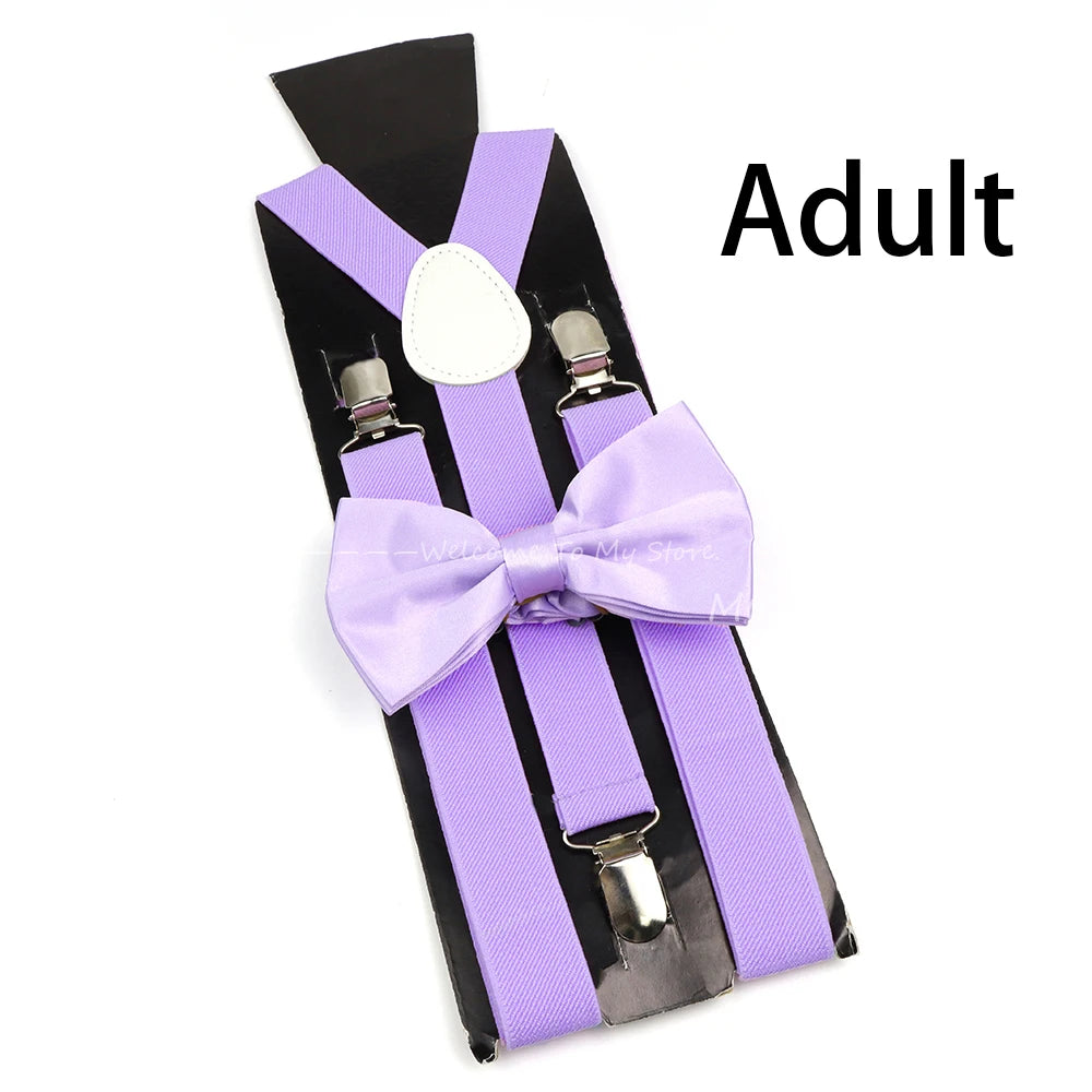 Solid Color Elastic Leather Suspenders