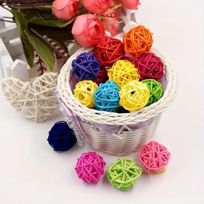 10Pcs Pet Bird Rattan Ball