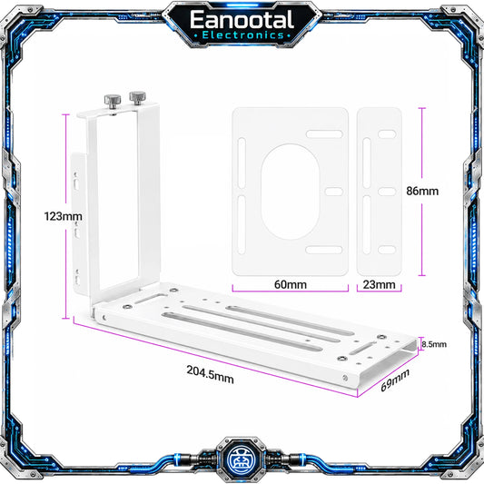Vertical GPU Mount Bracket with PCIe x16 Riser Cable