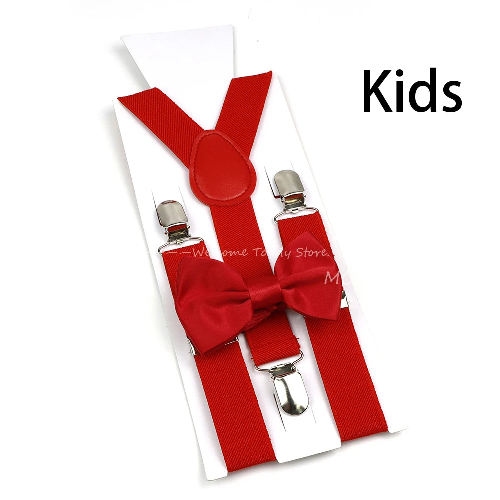 Solid Color Elastic Leather Suspenders