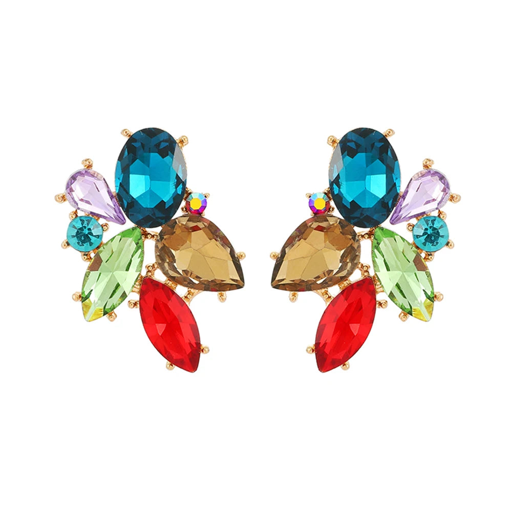 Colorful Crystal Charm Earrings