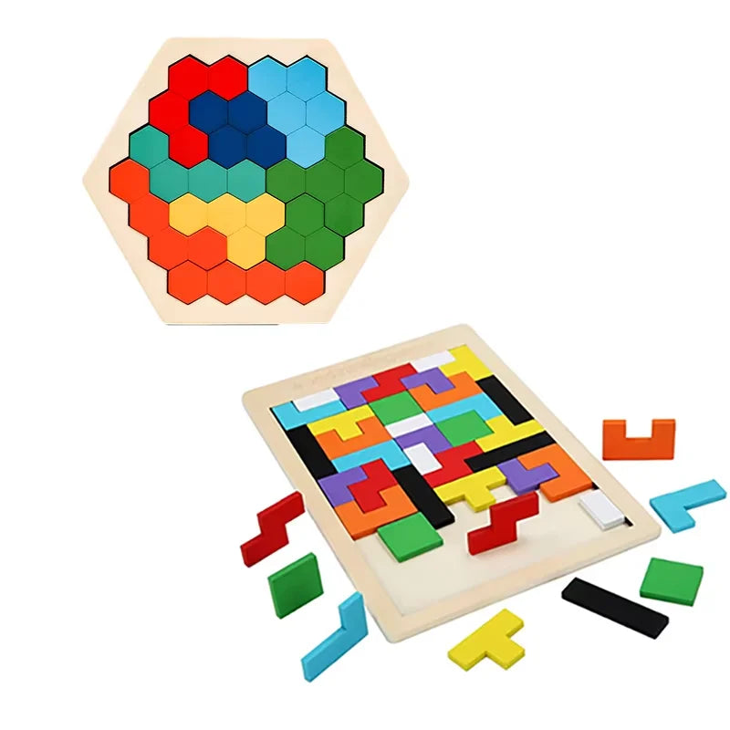 1 Set Wooden Blocks Puzzle Toy