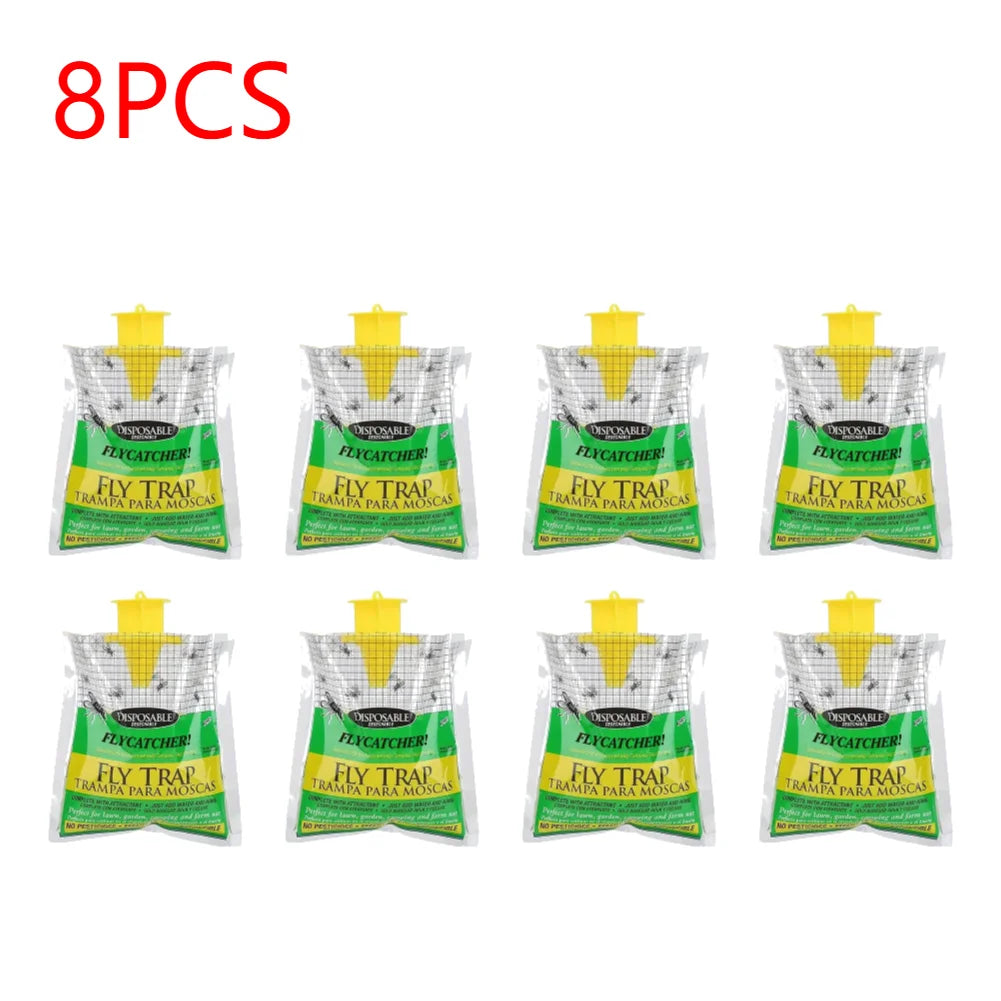 Disposable Hanging Fly Trap Bag with Water-Soluble Bait for Outdoor Use