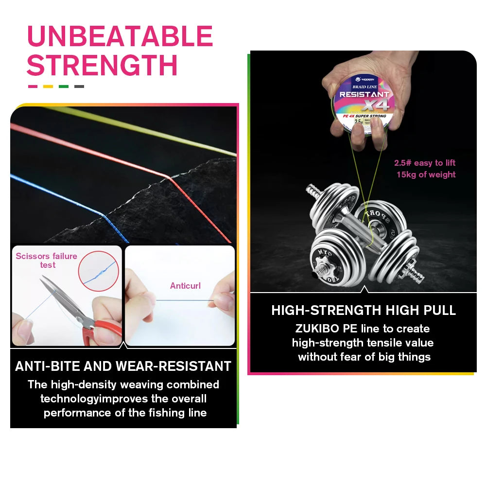 ZUKIBO Japan Extreme Thin 300m Braided Fishing Line