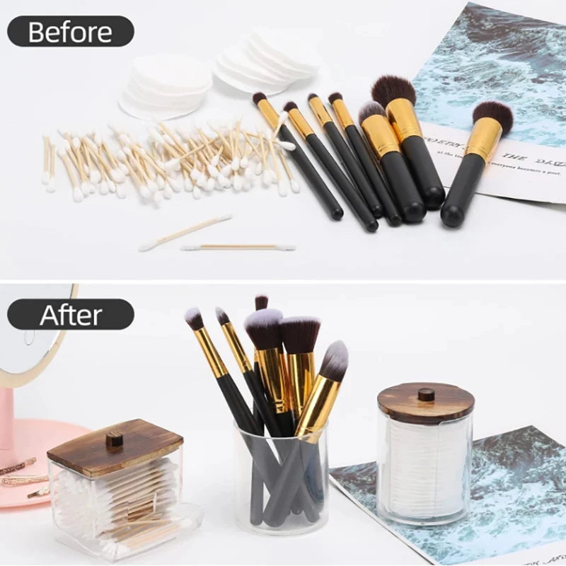 Bathroom Cotton Swab & Sundries Organizer Set