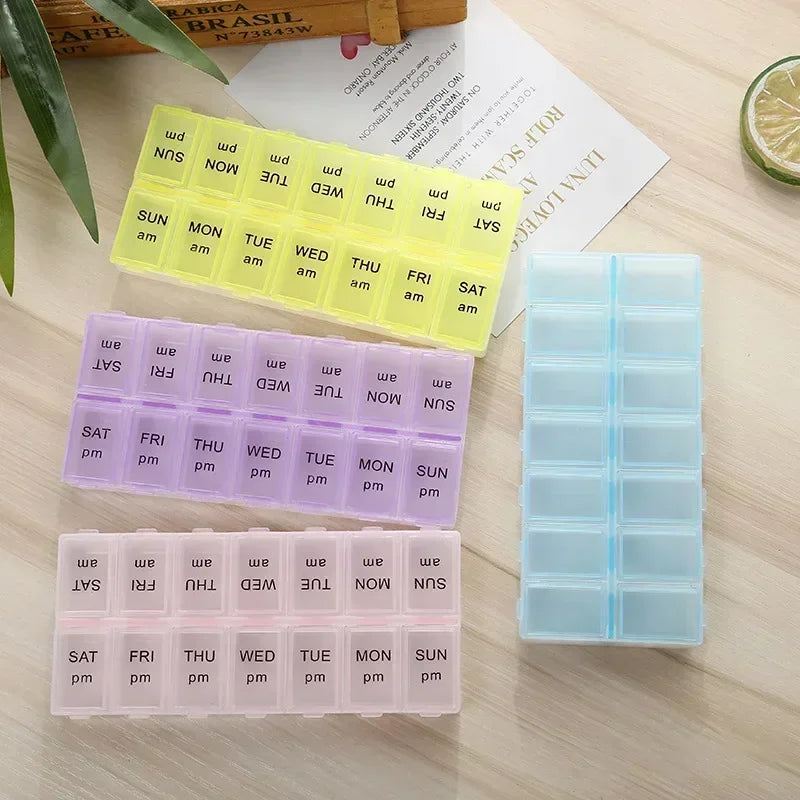 14 Grids 7 Days Weekly Pill Case