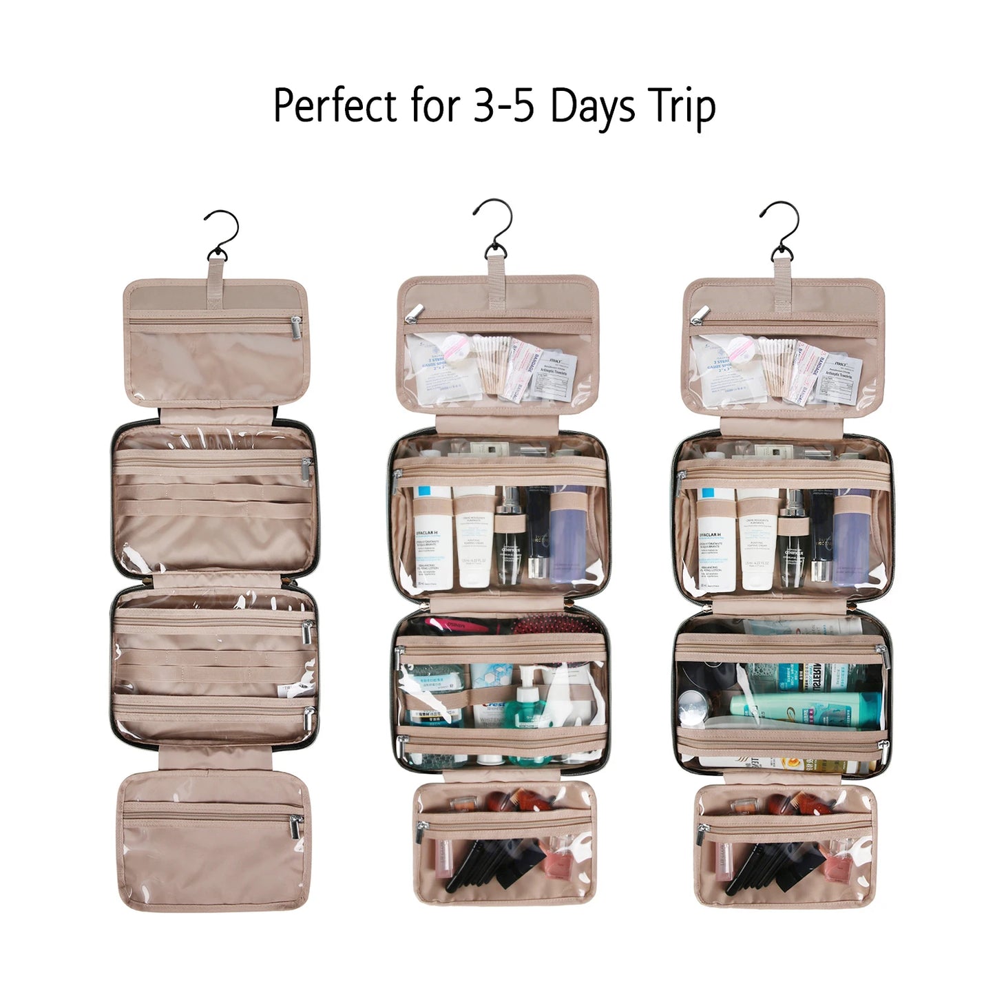 Makeup Cosmetic Bag with Hanging Hook Water-resistant
