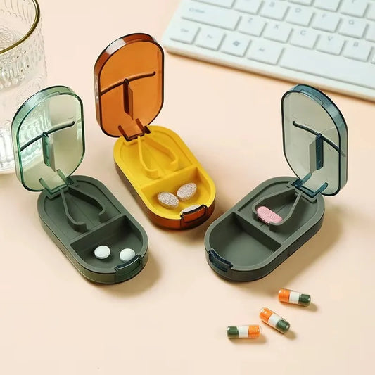 Portable Multiple Pill Cutter with Storage Box