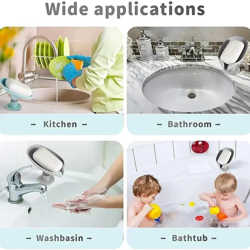 1Pc Drain Soap Holder Leaf Shape