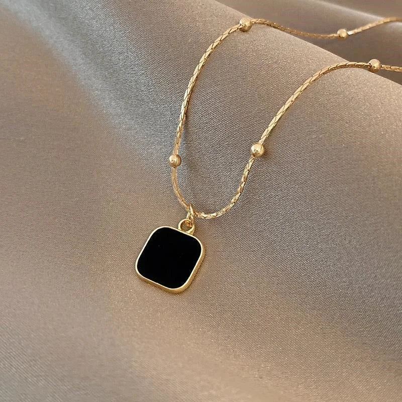 Black Square Pendant