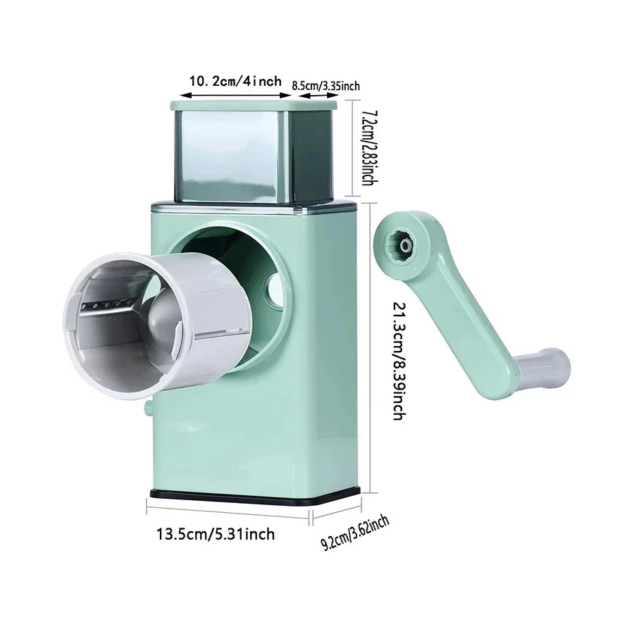 Rotary Vegetable Chopper with 3 Stainless Steel Blades