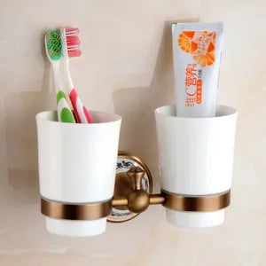 Antique Brushed Solid Brass Bathroom Accessories