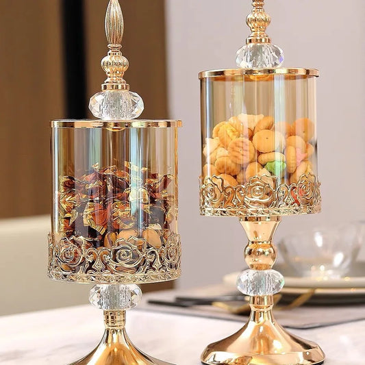 Light Luxury Crystal Glass Storage Jar With Lid