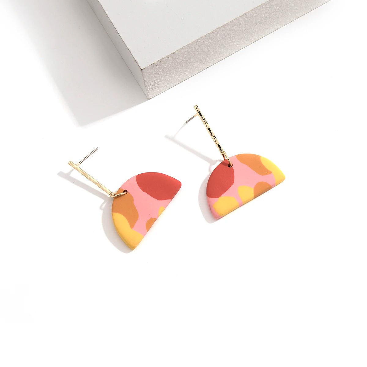AENSOA Colorful Painted Pattern Acrylic Drop Earrings