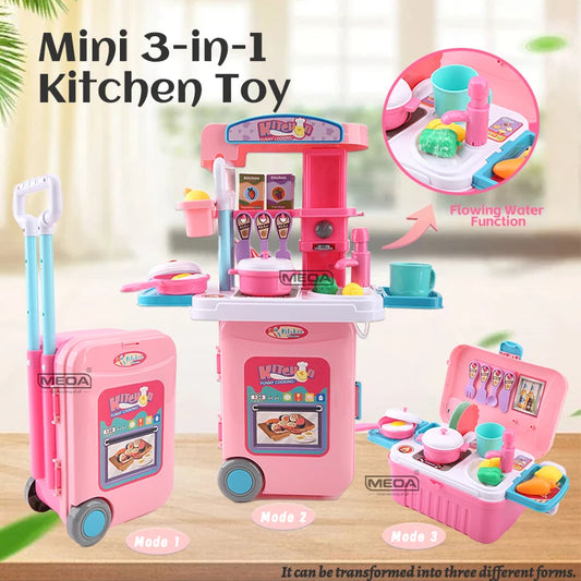 Mini 3-in-1 Kitchen Set Toy Suitcase