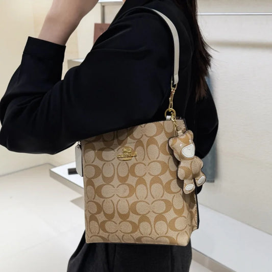 Medium PU Bucket Crossbody Bag