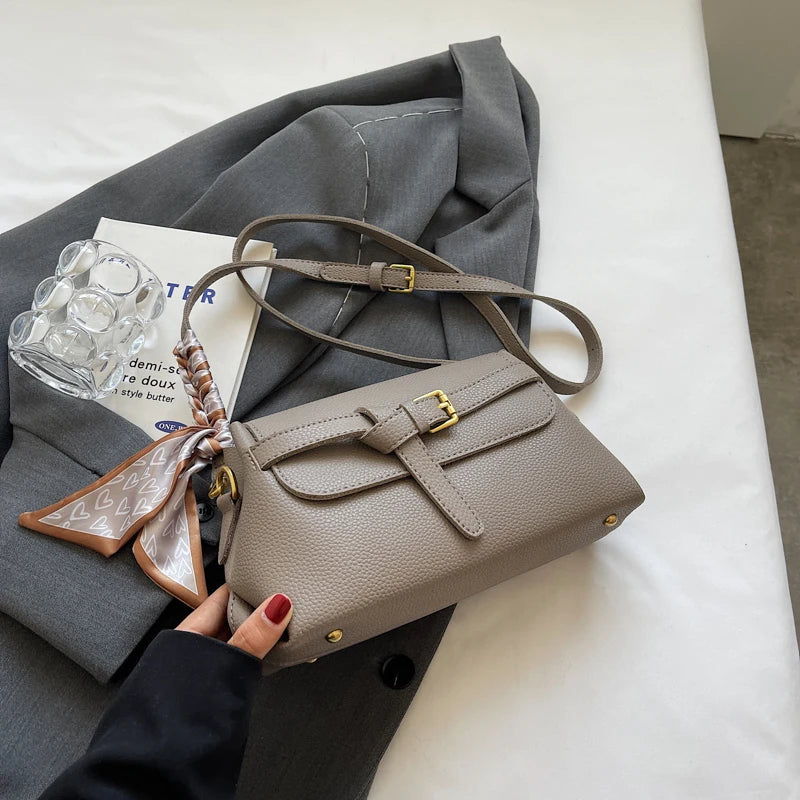 Women’s Lychee-Texture Crossbody Bag