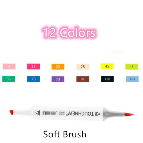 TOUCHNEW Marker 12/30/60/80/168 Colors Soft Brush Markers Pen
