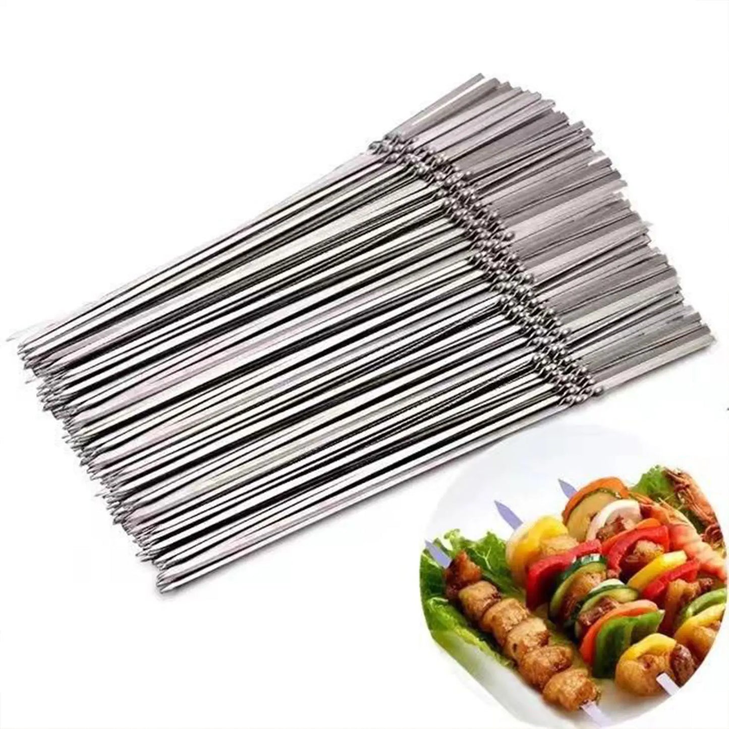 Stainless Steel BBQ Skewer Set with Storage Tube