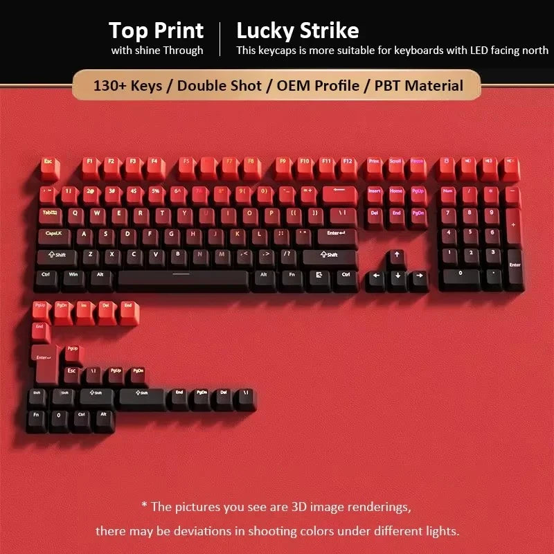 Gradient Red Cherry Profile RGB Keycaps Set