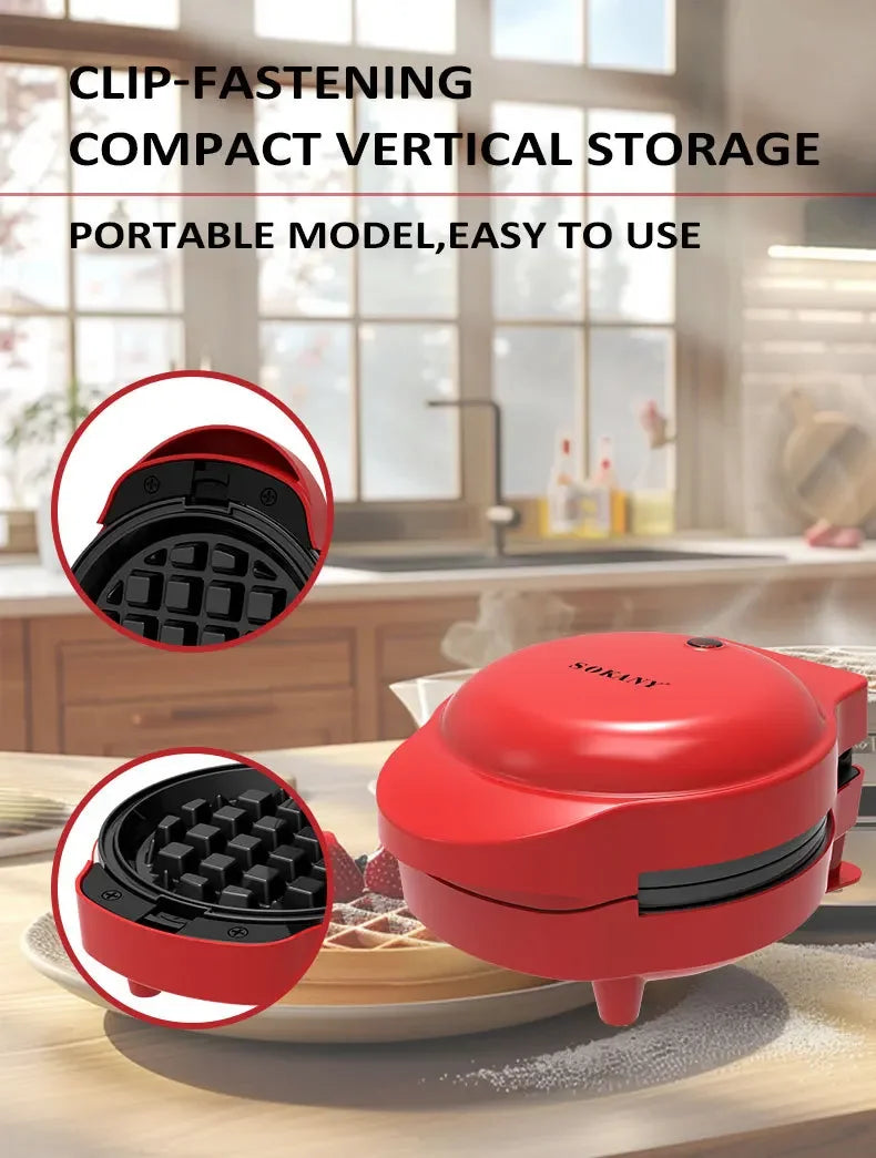 Houselin Mini Waffles Maker with 5 Removable Plates