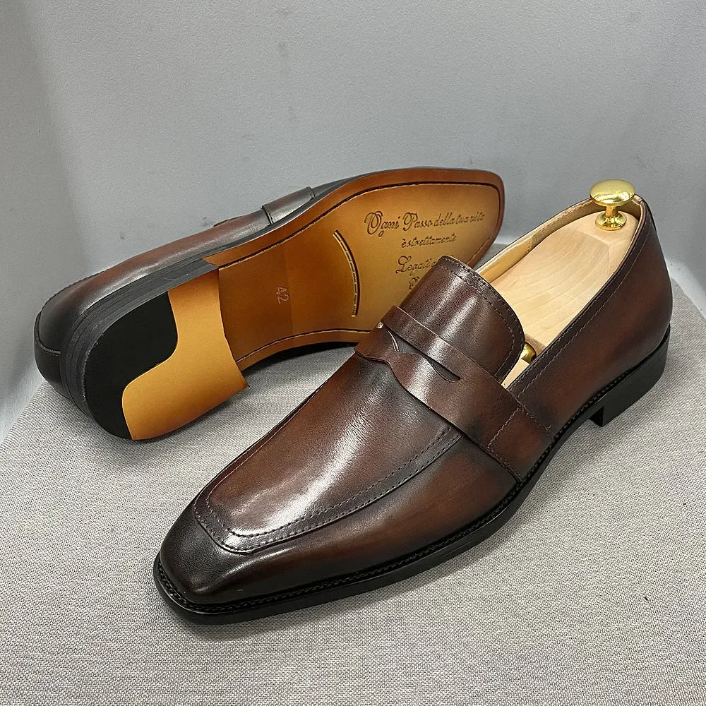 Genuine Cow Leather  Men Penny Loafers