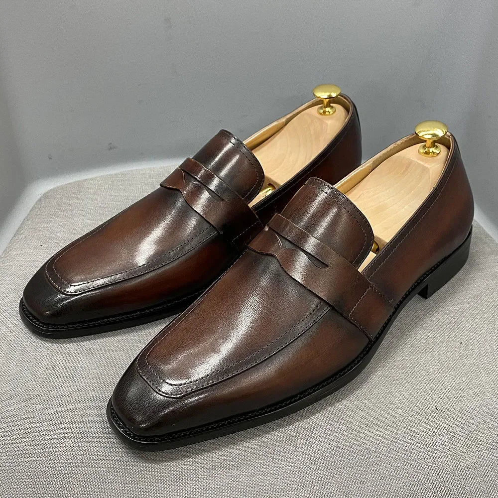 Genuine Cow Leather  Men Penny Loafers