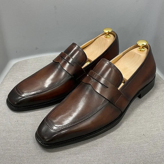 Genuine Cow Leather  Men Penny Loafers