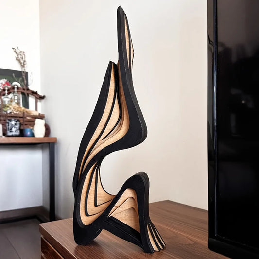 Abstract Wooden Sculpture Ornament