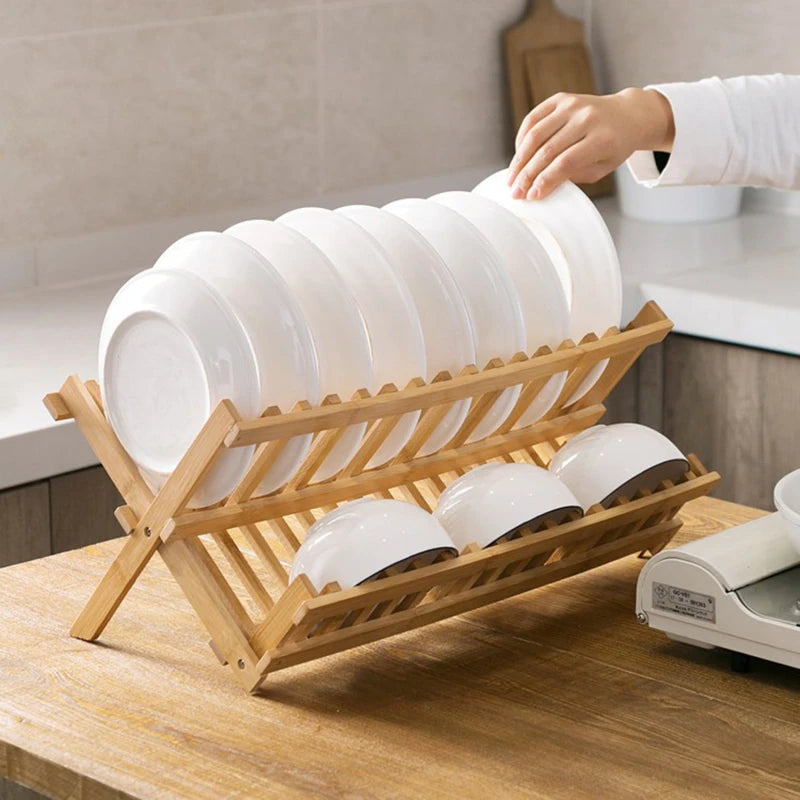 2 Tier Folding Dish Drainer