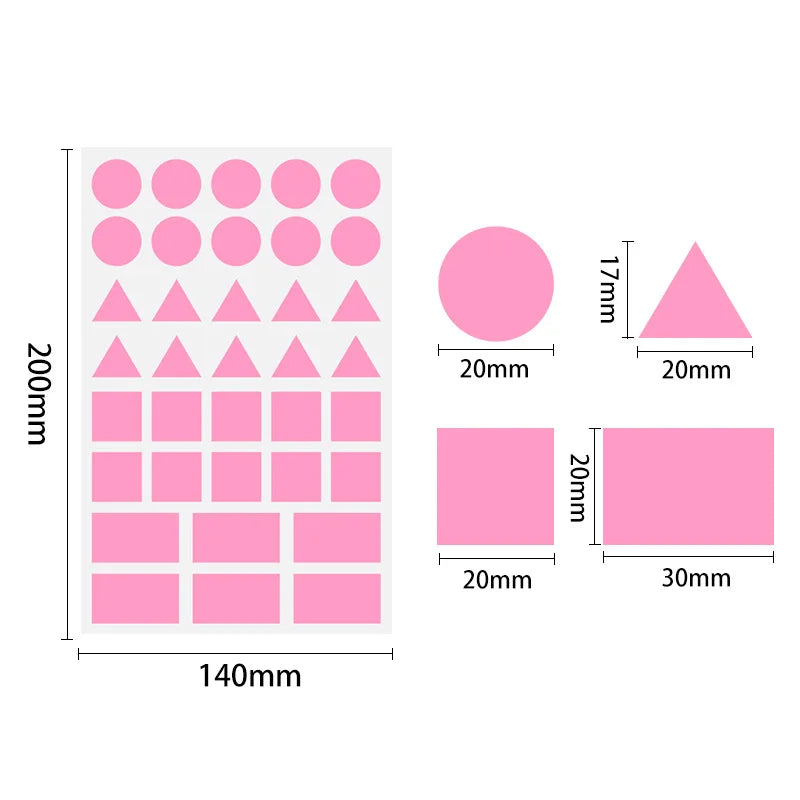 360-1080pcs Colored Triangles Rectangular Dot Stickers for Kids