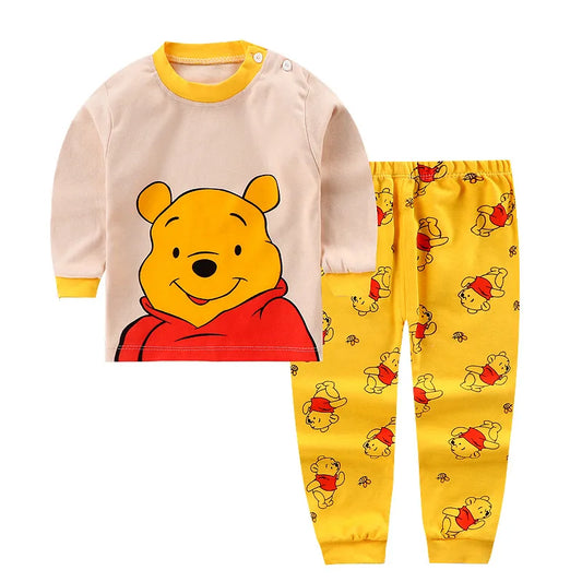 Disney Cartoon Baby 2Pcs Winnie Pooh Long Sleeved Pyjamas
