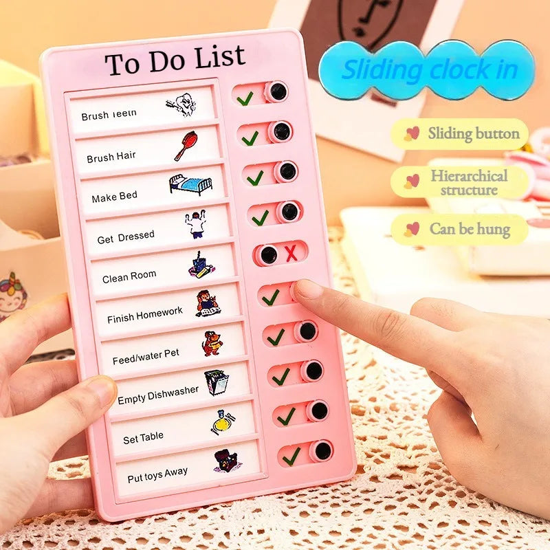 1 Pc Kids Chore Chart with 20 Pcs Blank Card,Plastic Checklist Board