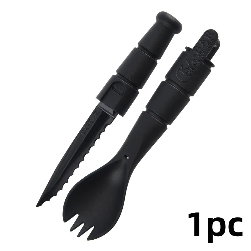 Outdoor EDC Mini Multi-Tool Fork & Spoon Set