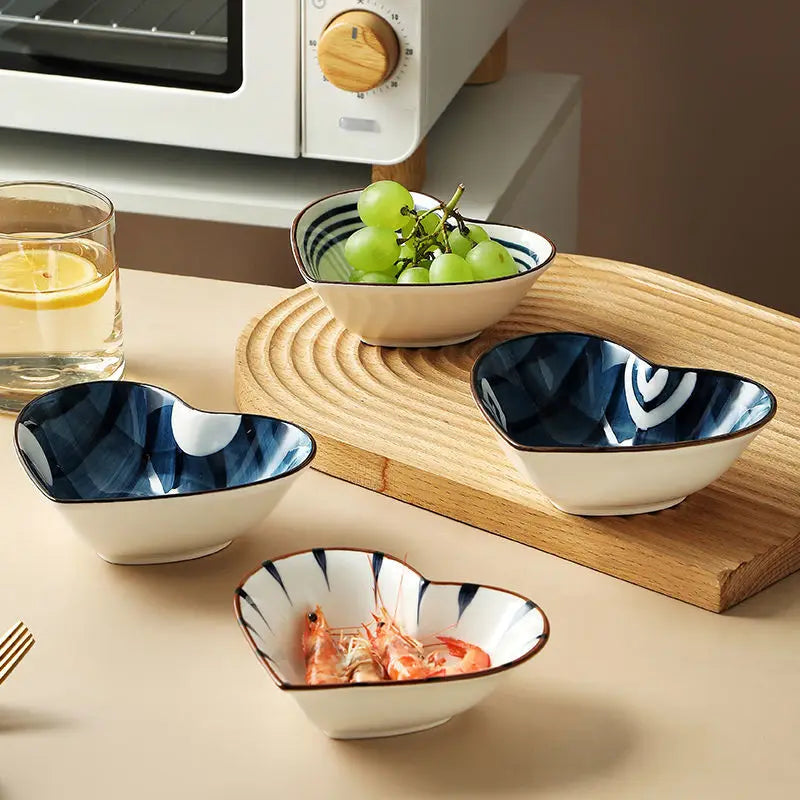 HOONRA Set of 3 Divided Plate Ceramic Kitchen Food Container