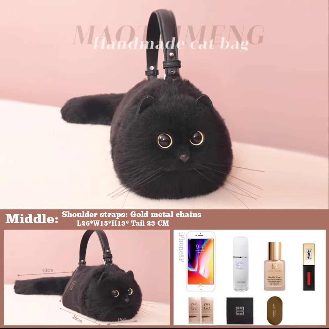 Cute Plush Cat Crossbody Shoulder Bag